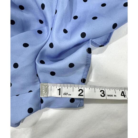NWT Anthropologie Maeve Blue Polka Dot Cap-Sleeve Button Front Romper Siz Medium - Picture 9 of 9